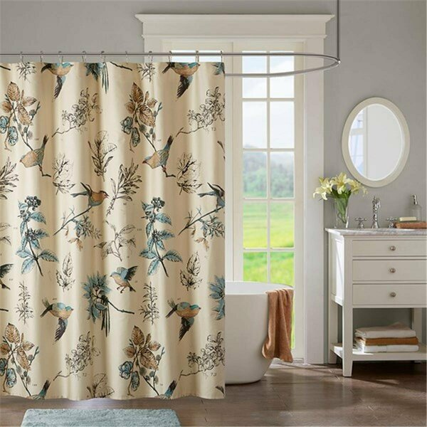 Madison Park 72 x 72 in. Quincy Printed Cotton Shower Curtain - Khaki MP70-4246